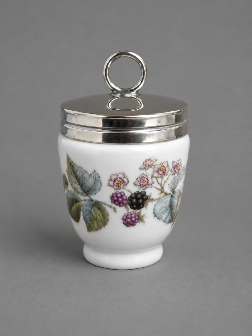 VTG ROYAL WORCESTER Porcelain Blackberries Egg Coddler Lavinia